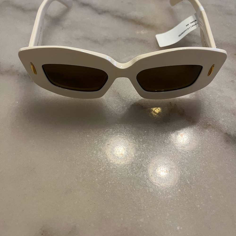 Loewe White and Gold Sunglasses